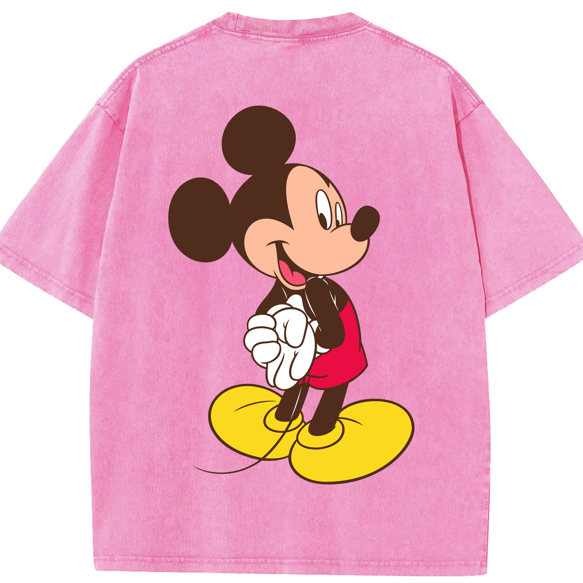 （画像用） ミッキーマウス Mickey Mouse 綿100% ヴィンテージ風 半袖Tシャツ（背面プリント）